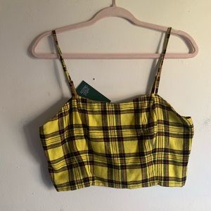 Yellow plaid crop top